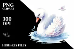 colorful Swan on White Background | Sublimation | Clipart Product Image 3