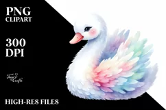 colorful Swan on White Background | Sublimation | Clipart Product Image 3