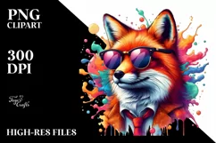 Quirky Colorful Fox Sticker Art | Sublimation | Clipart Product Image 3