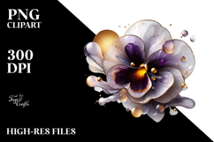 Abstract Golden Pansy PNG Product Image 2