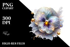 Abstract Golden Pansy PNG Product Image 2