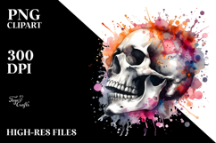 Grungy Skull with Splashes PNG Product Image 2