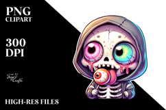 Funny Chibi-Style Skeleton PNG Product Image 2