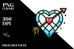 Stained Heart with Arrow, Creative PNG Product Image 2