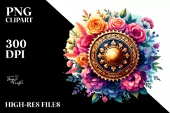 Vibrant Flower Seal | Sublimation | Clipart Product Image 3
