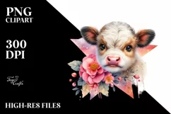 Cute Baby Highland Cow | Sublimation | Clipart Product Image 3