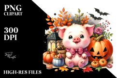 Simple Drawing Cute Baby Pig Halloween | Sublimation | Product Image 2