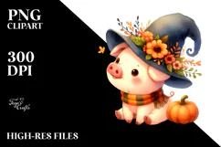 Simple Drawing Cute Baby Pig Halloween | Sublimation | Product Image 2