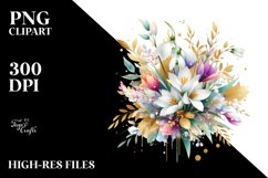 Vibrant Snowdrop Bouquet | Sublimation Clipart Product Image 3