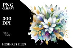 Vibrant Snowdrop Bouquet | Sublimation Clipart Product Image 3