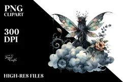 Gothic Fairy View from Back, Transparent PNG Product Image 2