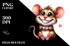 Expressive Shy Goofy Smile Mouse | Clipart Product Image 2