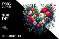 Floral Made Heart, PNG Product Image 2