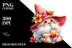 Whimsical Gnome Drinking a Cocktail PNG Product Image 2