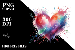 Heart Paintbrush Style PNG Product Image 2