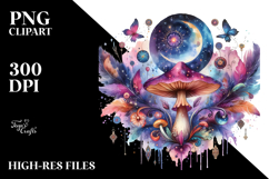 Vibrant Magical Celestial Mushroom Tarot PNG Product Image 2