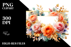Colorful Abstract Watercolor Horizontal Frame | Sublimation Product Image 2