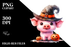 Simple Drawing Cute Baby Pig Halloween | Sublimation | Product Image 2