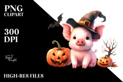 Vibrant Drawing of a Cute Baby Pig | Sublimation Clipart Product Image 2