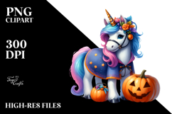 Watercolor Unicorn for Halloween, Transparent PNG Product Image 2