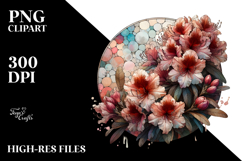 Stained Rhododendron | Sublimation Clipart Product Image 2