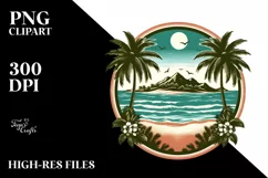 Tropical Beach Island Clipart | Sublimation | Clipart Product Image 3