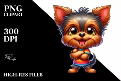 Colorful Baby Yorkshire Terrier Clipart Product Image 1