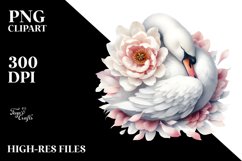 Sleeping Swan covered by Petals | Sublimation | Clipart Product Image 1