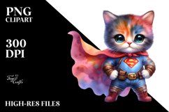 Colorful Baby Cat Hero Posing | Sublimation Clipart Product Image 3