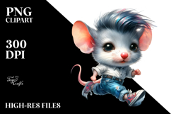 Expressive Baby Mouse Running, Transparent PNG Product Image 2