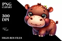 Colorful Baby Hippo Plush Clipart Product Image 1