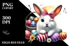 Valentines Winking Bunny PNG Product Image 2