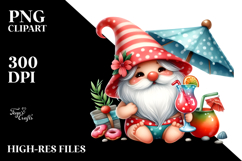Whimsical Gnome Drinking a Cocktail PNG Product Image 2