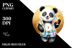 Cute Panda in Beachwear PNG Product Image 2