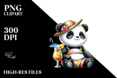 Cute Panda in Beachwear PNG Product Image 2