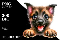 Happy Baby Malinois PNG Product Image 2