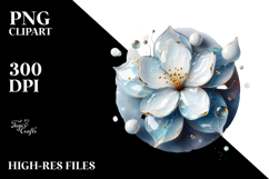 Abstract Golden Gardenia PNG Product Image 2