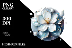 Abstract Golden Gardenia PNG Product Image 2