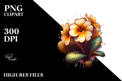 Shiny Primrose Watercolor Splash Clipart Product Image 2