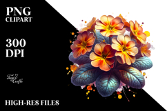 Shiny Primrose Watercolor Splash Clipart Product Image 2