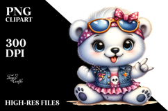 Cute Baby Polar Bear, Energetic and Rocker PNG Product Image 2