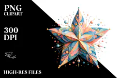Whimsical Pastel Star, Transparent PNG Product Image 2