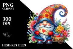 Detailed Valentines Gnome with Victory Sign PNG Product Image 2