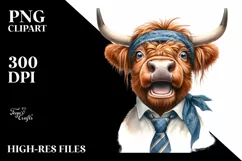 Cow Tie Enthusiastic Goofy Sublimation Clipart Product Image 1