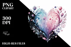 Washed Watercolor Heart, PNG Product Image 2