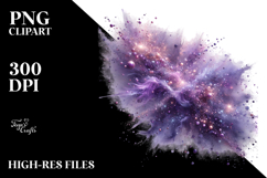 Shiny Violet Watercolor Splash Clipart Product Image 2