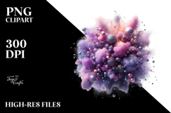 Shiny Violet Watercolor Splash Clipart Product Image 2