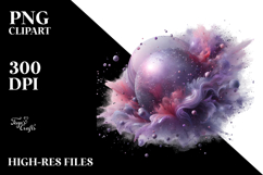 Shiny Violet Watercolor Splash Clipart Product Image 2
