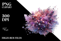Shiny Violet Watercolor Splash Clipart Product Image 2
