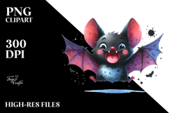Funny Bat Summer Sticker Clipart Product Image 2